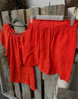 Musselin Shorts in knalligem Rot