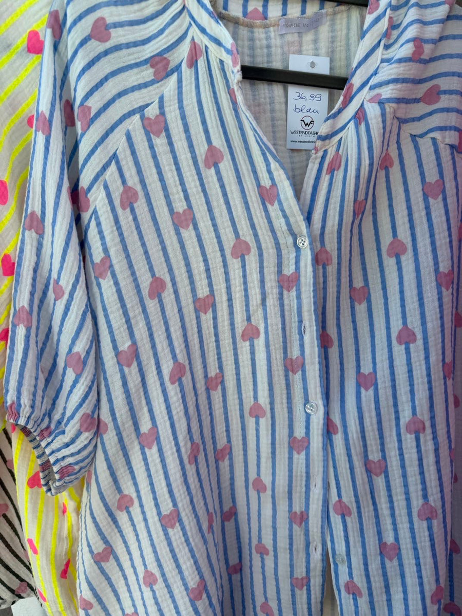 Musselinbluse mit Herzchen