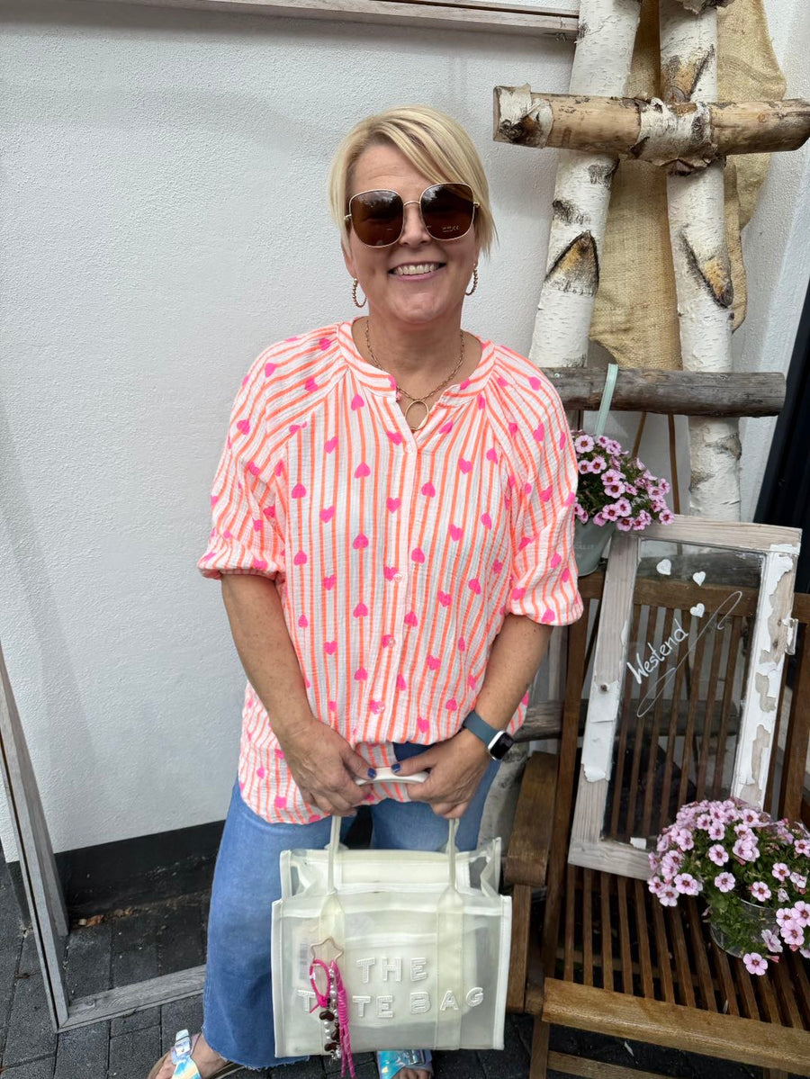 Musselinbluse mit Herzchen