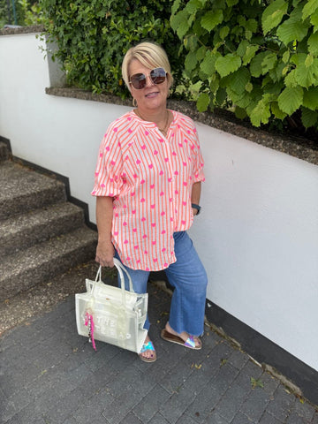 Musselinbluse mit Herzchen
