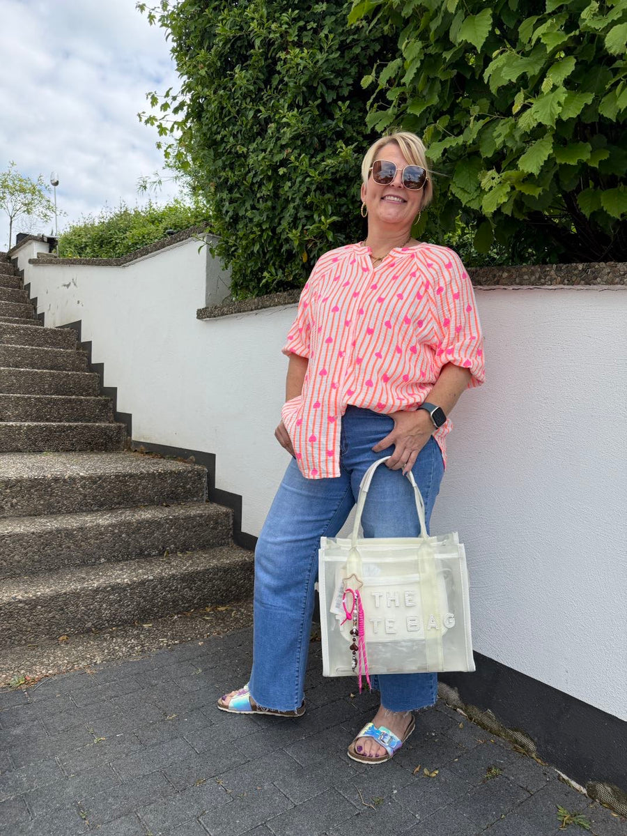 Musselinbluse mit Herzchen