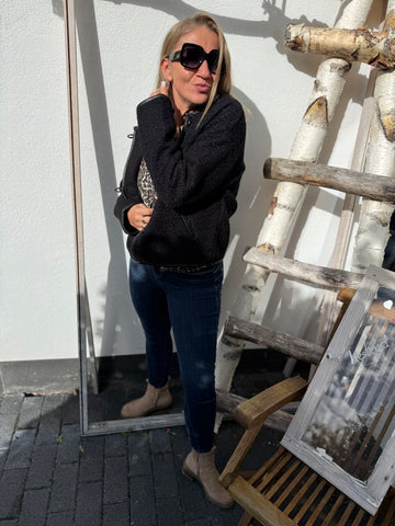 Leichte Filzjacke in schwarz von soyaconcept
