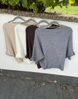 Strickpullover mit Rüschenärmeln