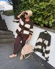 Kuschel-Cardigan mit großen Streifen