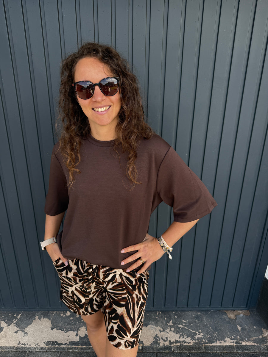 Banu Shirt mit 3/4 Ärmel in braun