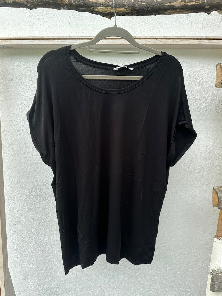 Plus Size Basic T-Shirt in Schwarz