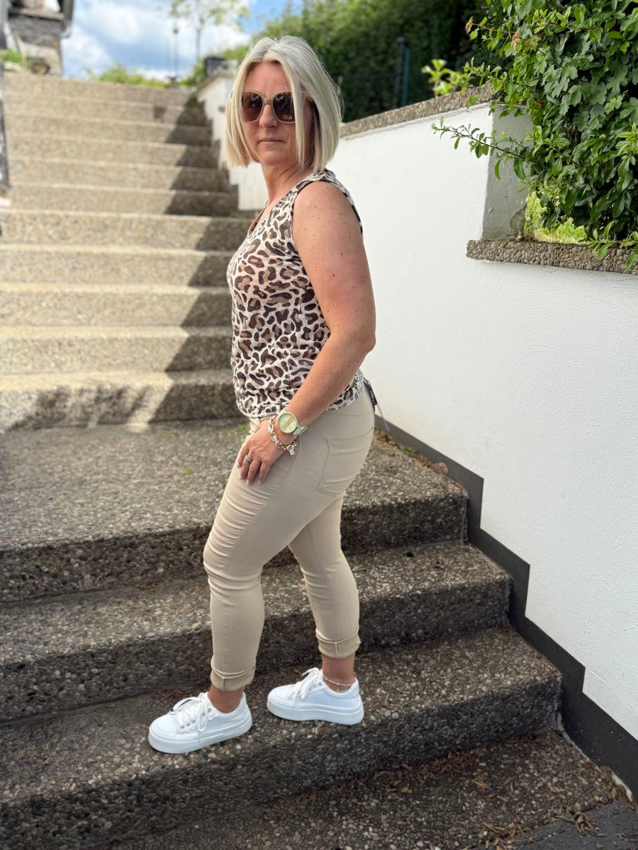 Basic Hose mit Stretchanteil in Camel