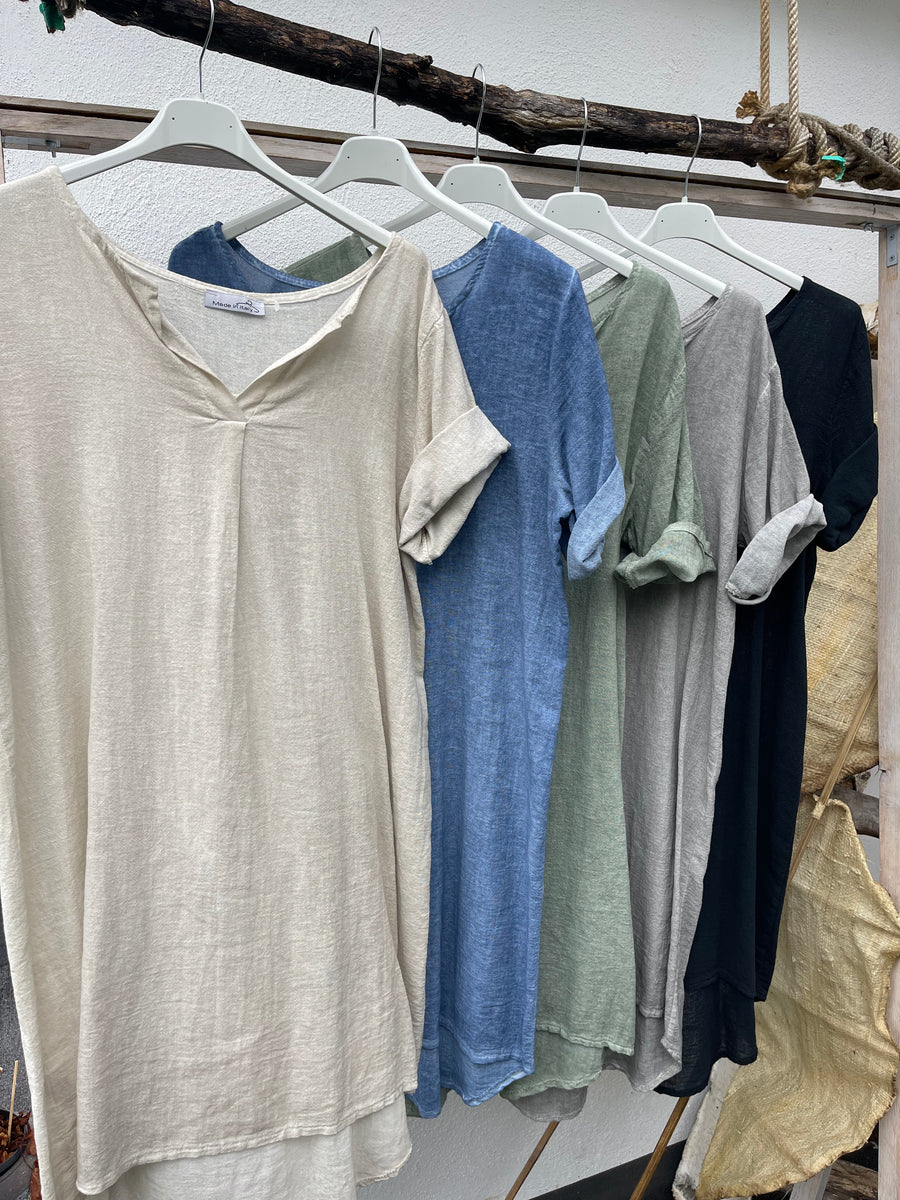 Edles Baumwoll-Leinenkleid