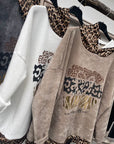 Kordpullover mit Leokapuze & Gold-Druck