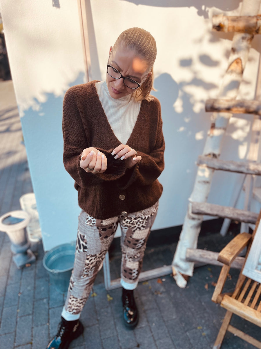 Cardigan mit Rüschen-Ärmeln