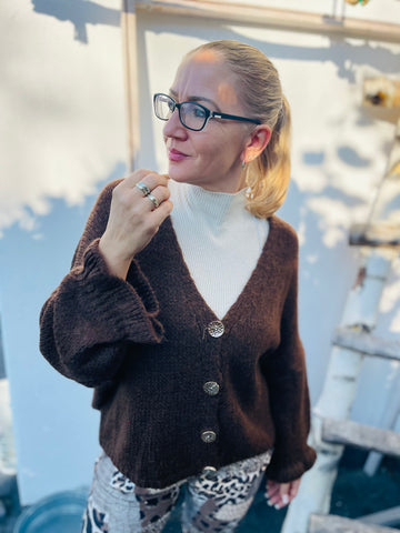Cardigan mit Rüschen-Ärmeln