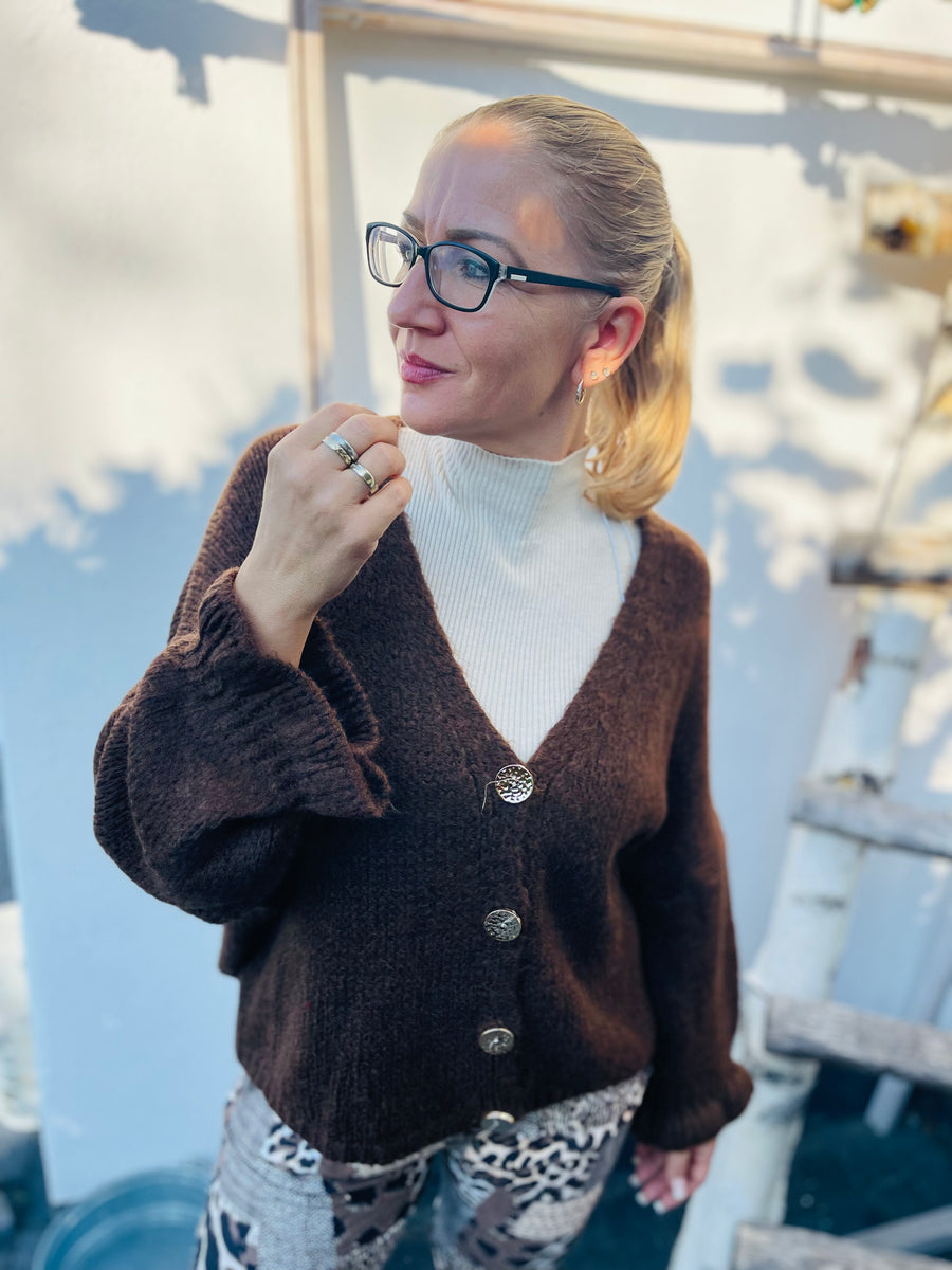 Cardigan mit Rüschen-Ärmeln