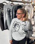 Edler Wollpullover mit Blumen Gr. XS-L