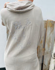 Longjacke aus Musselin mit Glitzerprint auf dem Rücken