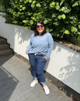 Joggpants im Jeansstil mit Gürtel