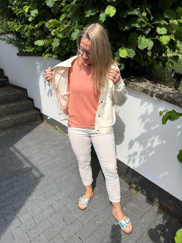 Pullover in peach-meliert