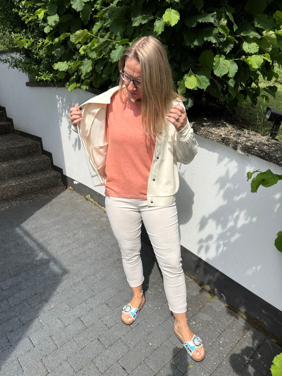 Pullover in peach-meliert