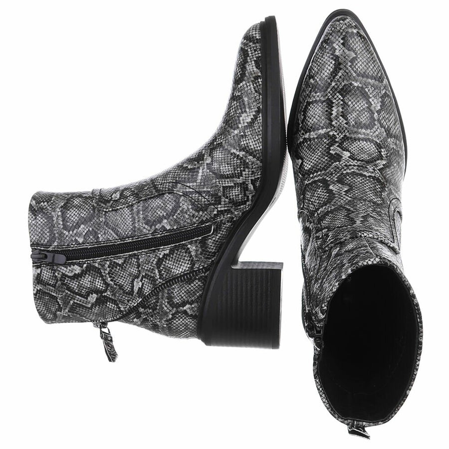 'Cowboyboots' mit Muster grau