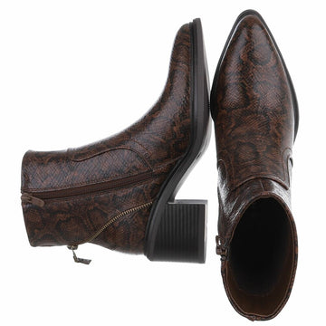 'Cowboyboots' mit Muster braun