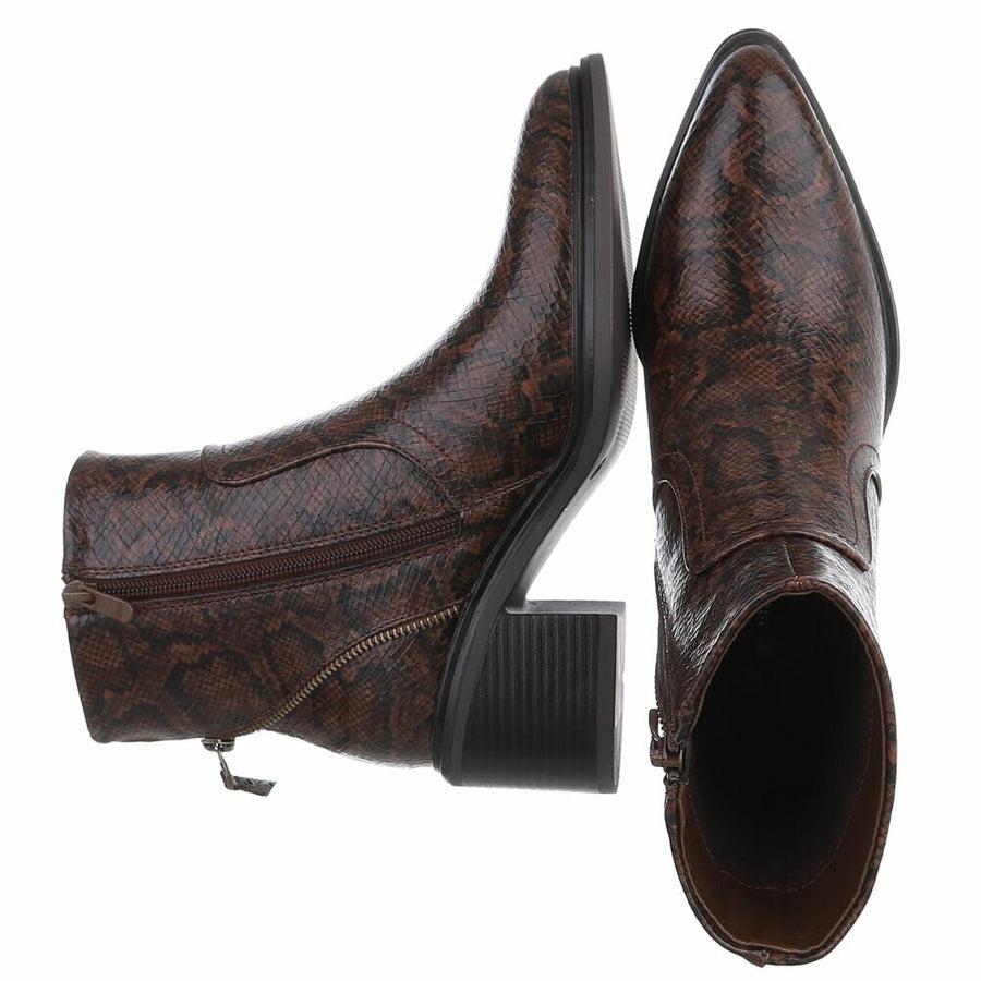 'Cowboyboots' mit Muster braun