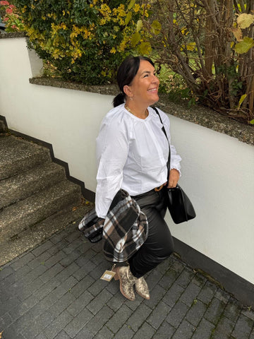 Mom Fit Lederoptik Hose PLUS SIZE