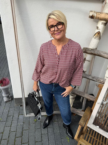 Dunkelblaue Mom Fit Jeans mit Glitzerknopf PLUS SIZE