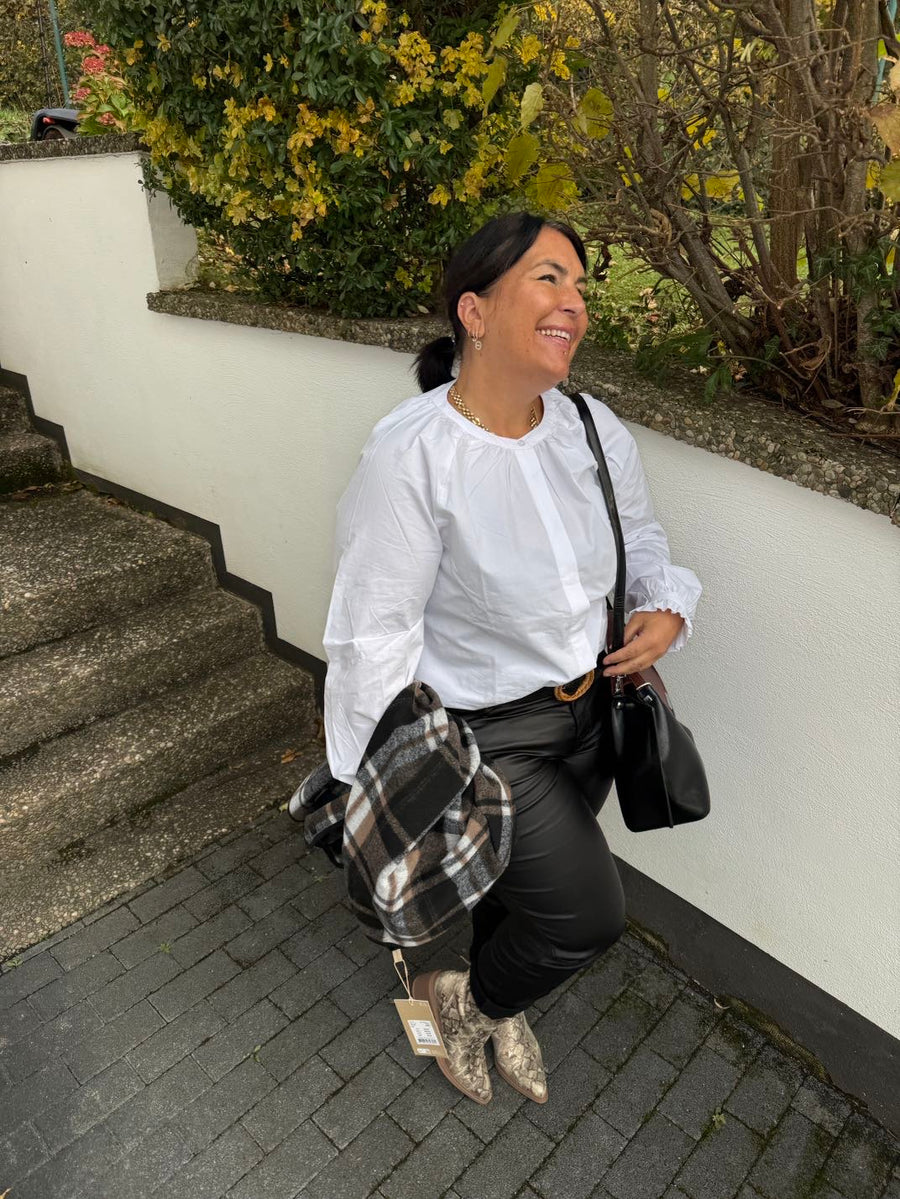 Mom Fit Lederoptik Hose PLUS SIZE