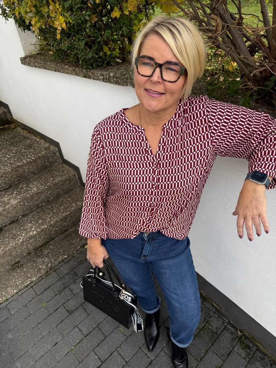 Dunkelblaue Mom Fit Jeans mit Glitzerknopf PLUS SIZE