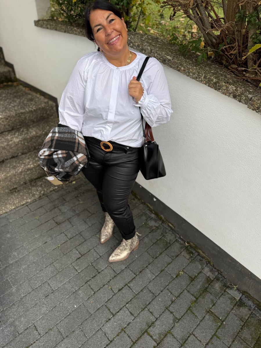 Mom Fit Lederoptik Hose PLUS SIZE