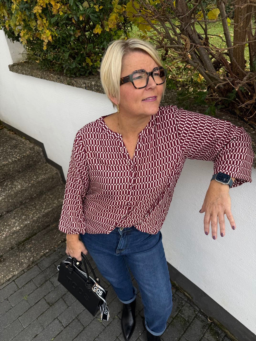 Dunkelblaue Mom Fit Jeans mit Glitzerknopf PLUS SIZE