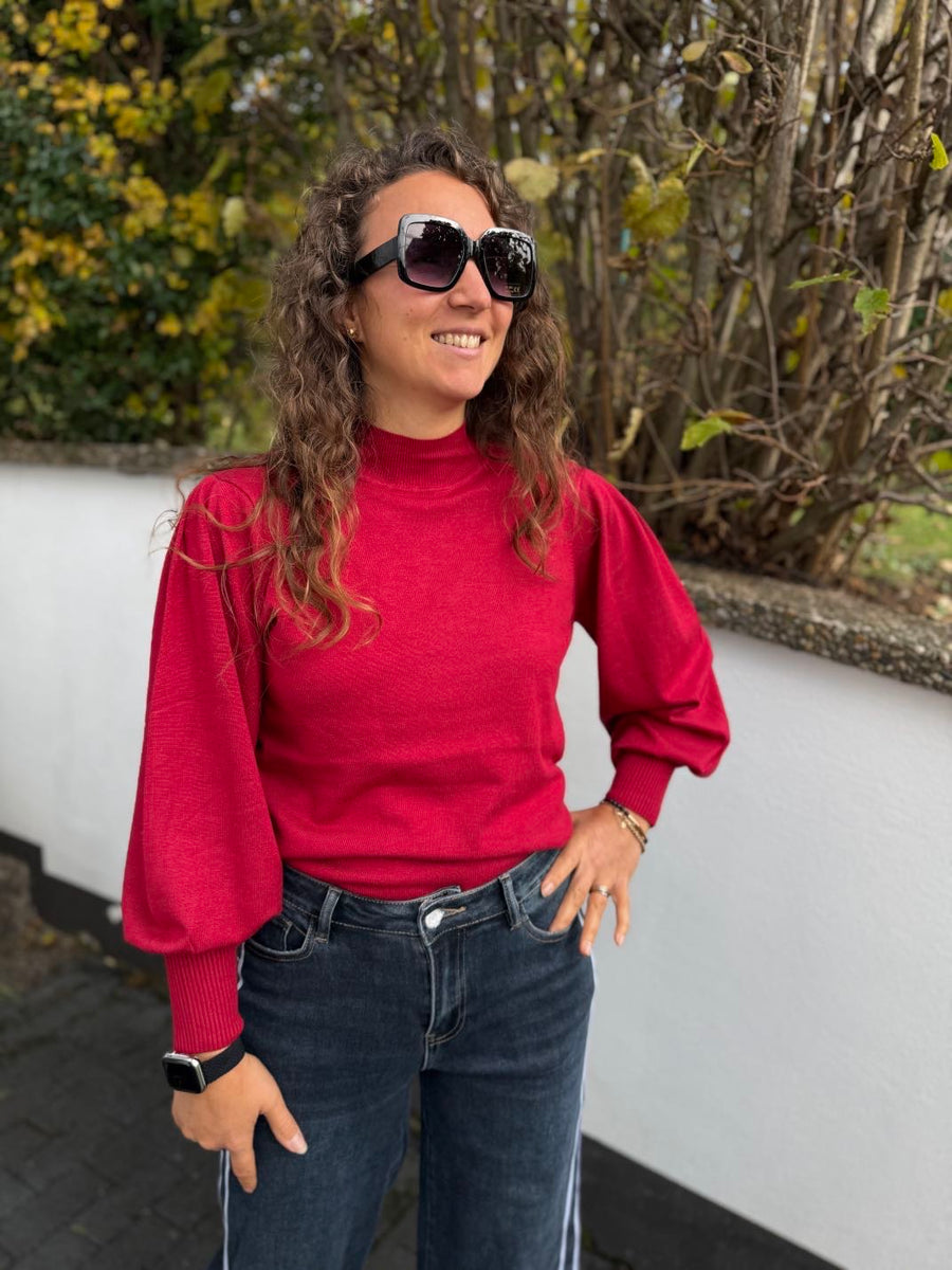 T195 Jeans - Dad Fit - mit Streifen und weitem Bein in blau