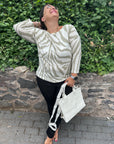 Plus Size Zebraprint Pullover