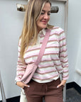Streifen Shirt mit Kragen und Knöpfen