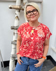 Mesh Shirt mit Blumenprint