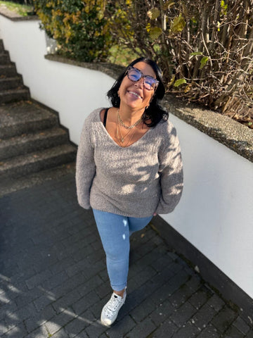 kuscheliger Pullover mit V-Ausschnitt