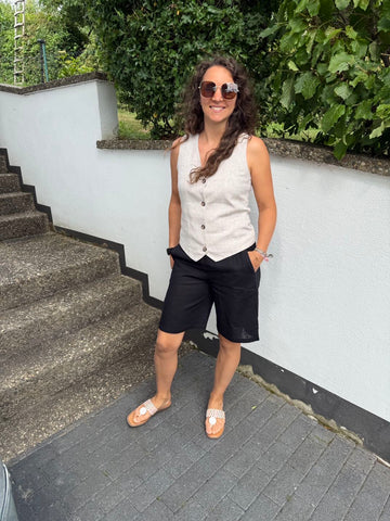 Weste mit V-Ausschnitt in Grau