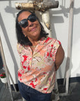 Bluse kurzarm mit stilvollem Kragen