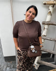 Banu Shirt mit gerafften Ärmeln in Braun