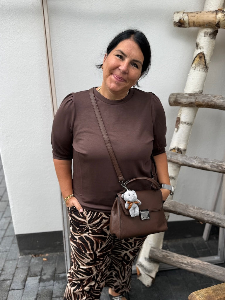 Banu Shirt mit gerafften Ärmeln in Braun