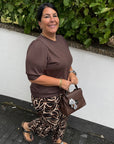 Banu Shirt mit gerafften Ärmeln in Braun