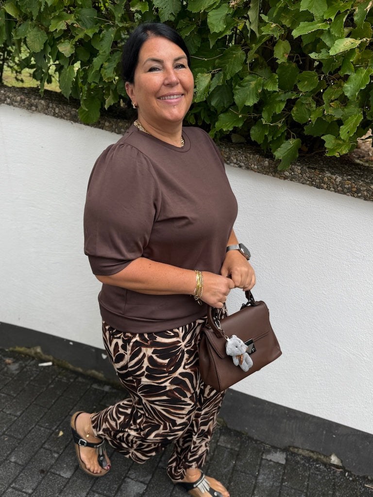 Banu Shirt mit gerafften Ärmeln in Braun