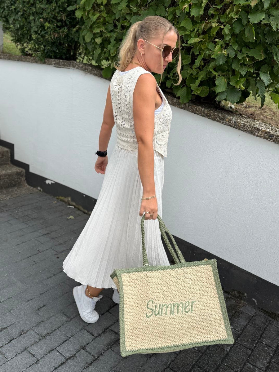 Häkel-Weste in Creme