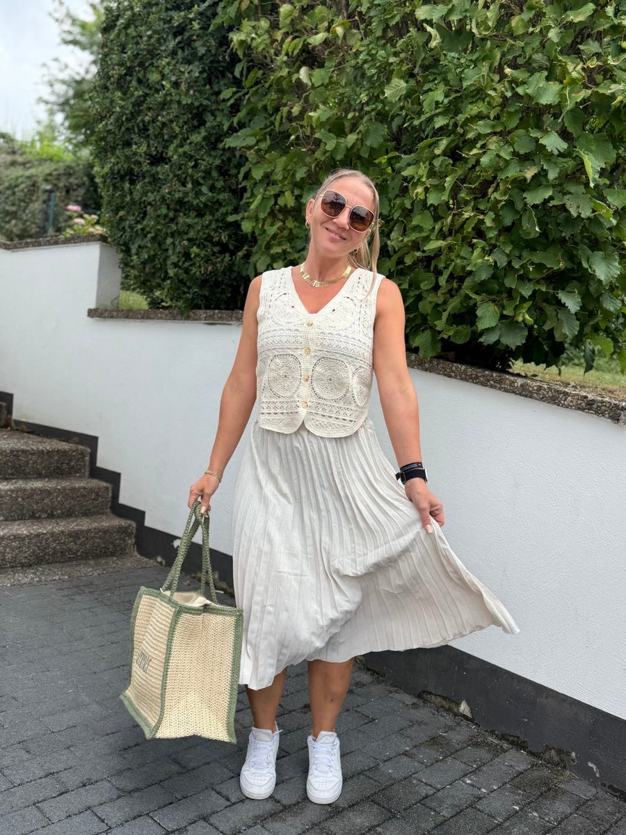 Häkel-Weste in Creme