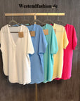 Bluse mit V-Ausschnitt Gr. XS-XL