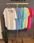 Bluse mit V-Ausschnitt Gr. XS-XL