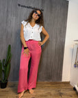 Hose mit elastischem Bund in Rose