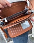 Handytasche mit einfarbigem Bund