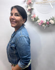 Stretch-Jeansjacke im kurzen Schnitt