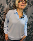 *Banu Pullover mit Kragen in Hellblau