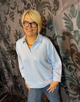 *Banu Pullover mit Kragen in Hellblau